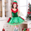 クリスマス新品　クリスマスツリー　コスチューム　ノースリーブ レディース　イベント　パーティーコスプレ衣装　３点セット
