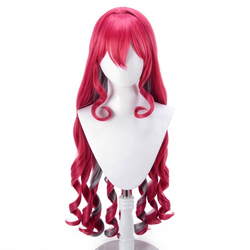 Fate/Grand Order　妖精騎士トリスタン　コスプレウイッグ　巻き髪　ロングヘア　赤色　かつら